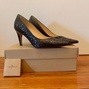 Gorgeous Black Glitter Cole Haan Air Nike Pumps - Hardly Worn